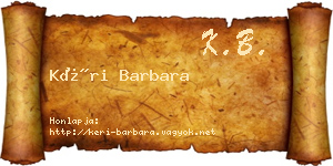 Kéri Barbara névjegykártya