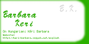 barbara keri business card