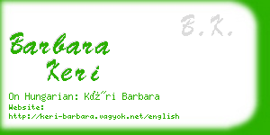 barbara keri business card